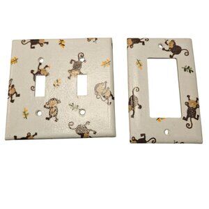 Monkey Themed Double Single Light Switch plastic Covers  Jungle Design